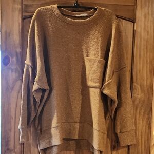 Women's Camel color fleece sweater